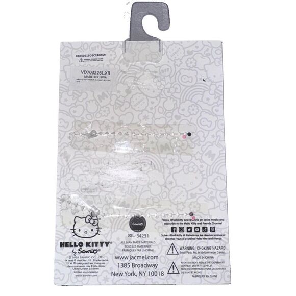 Hello Kitty Sanrio 2 Pack of Pink & White Glittery Pearlescent Hair Claw Clips - Picture 5 of 6